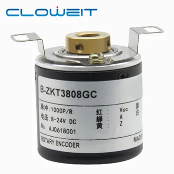 Cloweit 38mm Čiastkových Encoder 8mm Dutý Hriadeľ Rotačné Optické Prepínanie typu Otvorený Kolektor NPN 10-1024-2500-3600 PPR 5-24VDC