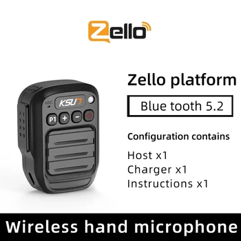 KSUN Walkie Talkie PTT 1000mAh Batérie Bluetooth Mikrofón Bezdrôtový pre Android Telefónu Zello App,ZL10, ZL20, ZL30, ZL60
