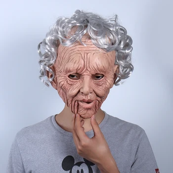 Halloween Masky Babička Masky Žien Oldie Starej Ženy Cosplay Mascarillas Granny Stará Dáma Latex Masques Tvár Mascara Rekvizity Dospelých