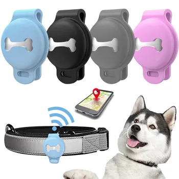 Pes, Mačka Golier GPS Vyhľadávanie Apple Airtag Prípade Prenosné Silikónové Bluetooth Locator Kryt Pet Mini Anti Stratil Alarm Tracker Protector