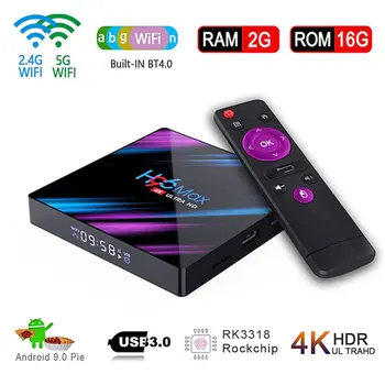 Smart TV Box Android 9 Rockchip RK3318 32GB 64GB Wifi 5 ghz HD 4K Vysielanie prúdov Mediálnych údajov na Hráča H96 Max