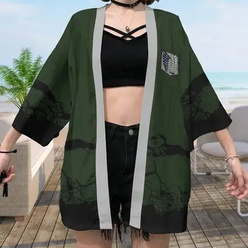 Anime Útok na Titan Plášť Kimono Cardigan Župan Cospaly Kostým Tlačiť Bežné Kabát