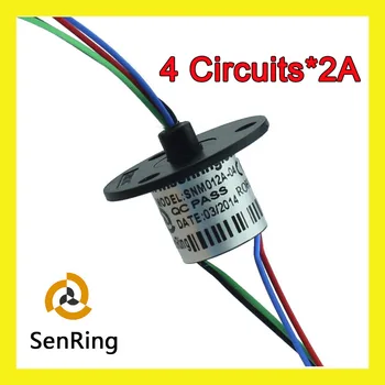 Vodivé Mini Sklzu krúžok vonkajší priemer 12mm 4 vodiče /2A signál kapsule sklzu krúžok SNM012A-04