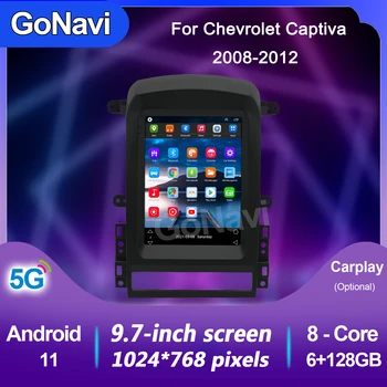 GoNavi 9.7 Palca Tesla autorádio Pre Chevrolet Captiva 2008-2012 Android 11 Multimediálnu GPS Navigáciu Stereo Carplay DVD Prehrávač