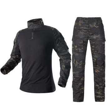 Multicam Black Bojové Tričko, Nohavice Farby Kamufláže Vojenské Taktické Jednotné Mužov americkej Armády BDU Airsoft Sniper Camo nepremokavé Oblečenie