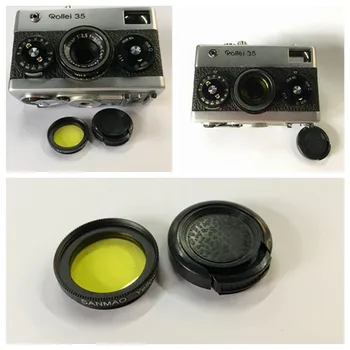 Rollei 35 a 35B 35TE 40/3.5 Fotoaparátu Plastový Kryt Objektívu Panchromatic Zrkadlo Filter Žltý Zrkadlo s Spp
