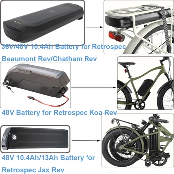 E-Bike Li-ion Batériu 36V 48V 10.4 Ah 500W 350W 750W Elektrický Bicykel, Batéria pre Retrospec Beaumont Chatham Jax Koa Rev Klince