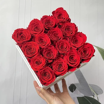 Nesmrteľný Ruže Kvety s Objať Vedro Srdce Box Darček Svadobné Kytice Materiálov Večný Život Kvet Ruže Valentín Darček