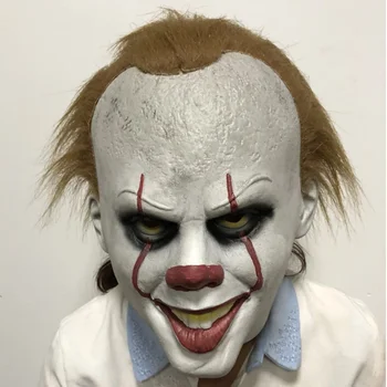 nové Latex Filmu Stephen King je To Klaun Pennywise Joker Kostým Party, Masky Plnú Hlavu, Vlasy LOPTU Halloween Cosplay Maska