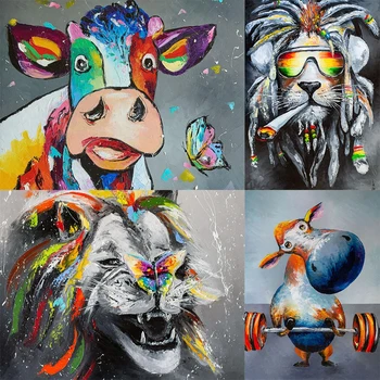 AMTMBS Krásne Graffiti Art Zvierat, Obrázky, Maľovanie Podľa Čísel Súpravy Lev Ručne Maľované Na Plátne, Farebnosť Podľa Čísel Domov Dekor