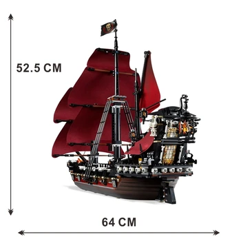 16009 Pirátske Lode, Stavebné Bloky, Kráľovná Annes Pomsta 6001 Loď Hračky Tehál Model Kompatibilný 4195 Deti Narodeniny Vianočný Darček