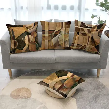 Sépia geometrický vzor potlačené obliečky na vankúš sofa vankúš domáce dekorácie môžu byť prispôsobené pre vás 40x40 50x50 60x60