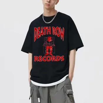 DEATH ROW RECORDS Tričko Pop, Rap Tupac 2Pac Snoop Doggy Dogg T-shirt Muži Ženy Vintage Krátke Rukáv Tričko Classic Hip Hop Tričká