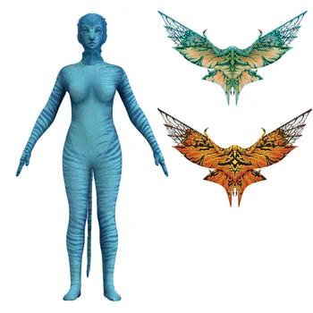 Krídlo Avatar 2 Cosplay Kostým Jake Sully Neytiri Spandex Zentai Vyhovovali Bitka Kombinézu Jumpsuit Halloween Kostým Ženy, Dievčatá