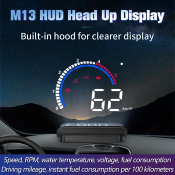 OHANEE M13 HUD OBD2 Head-Up Display Auto MPH Auto Elektroniky Detektora HUD čelné Sklo Projektor