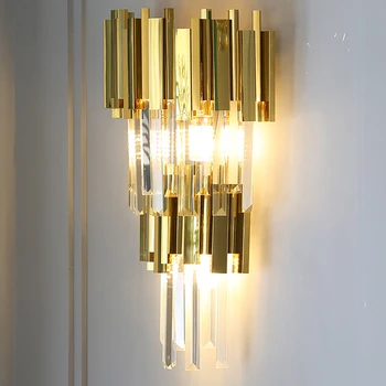 Crystal Island Skriňu Osvetlenie Jedáleň Zlatý Luster Moderné Krištáľové Lampy Reťazi Luster