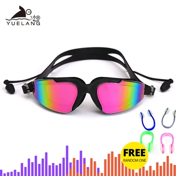 Silikónové Profesionálne Plavecké Okuliare, Anti-fog UV Multicolor Plávanie Okuliare S Earplug spona na Nos Ženy, Vodné Športy Okuliare