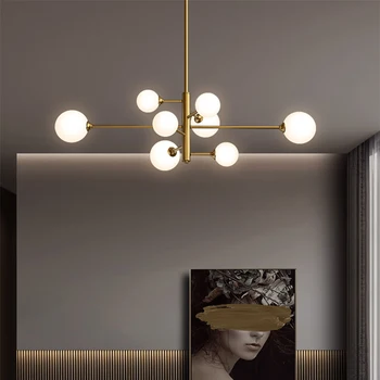 Nordic Bean Luster Osvetlenie Moderné Sklenené Gule Luster Lampy, Obývacia Izba/Spálňa Decor Svietidlo
