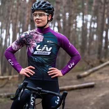 LIV RACING Zimné Ženy, Cyklistika Dres Požičovňa Cashmere Dlhý Rukáv Topy Thermal Fleece Bunda Mujer Profesionálny Tím Oblečenie