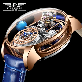 2022 Nové Módne náramkové hodinky Quartz PINDU Mens Na Hodinky Jacob&Co Astronomia Solárne Watch Basel Sveta Hodiniek a Šperkov Zobraziť
