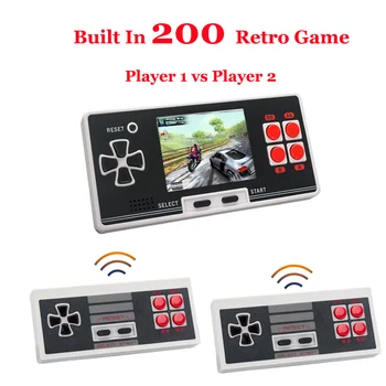 Prenosné Vreckové Herné Konzoly Postavený v 8 Bit 200 Classic Video Hra Podpora Dual wireless ovládač 2.8 palcový Retro Konzoly