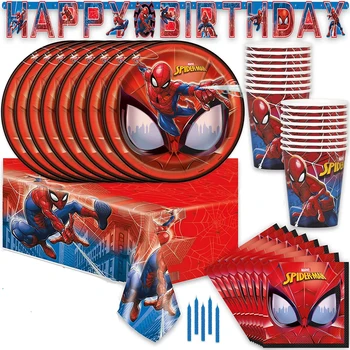 Disney Spiderman Strana Navrhne Papierové Obrúsky Obrus Dosky Balóny Superhrdina Baby Sprcha Dieťa Chlapec Narodeninovej Párty Dekorácie