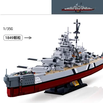 WW2 Vojenské vojnové lode KM Battleship Bismarck Zber Stavebné Bloky Svetovej Vojny 2 II Tehly Klasický Model Deti Vianočné Hračky