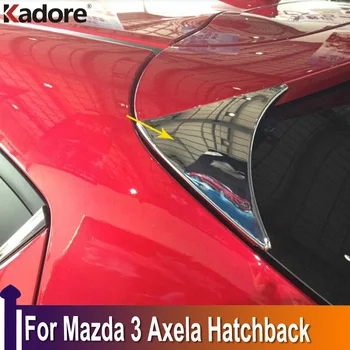Pre Mazda 3 M3 Axela Hatchback 2014 2015 Chrome Zadný Spojler Krídlo Nálepky Zadné Bočné Okná Trojuholník Výbava Styling Auto Príslušenstvo