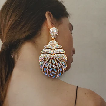 Luxusné Farba Crystal Kameň Jedinečné Náušnice Jednoduchý Nepravidelných Krištáľové Náušnice Pre Ženy, Ženské Svadobné Party Šperky, Darčeky