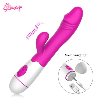 Výkonný G-Spot Vibrátor pre Ženy Dildo sexuálnu Hračku, Rabbit Vibrátor Vaginálne Klitorálny Masér Žena Masturbator Sexuálne Hračky pre Ženy