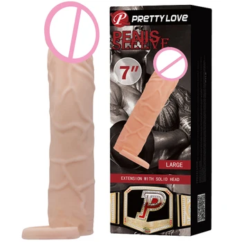 Sexuálne Produkty realistický penis rukávy rozšírenie pevnej hlavu rozšíriť kondómy, Krúžky na Penis Tvárny Penis Krúžok pre Dospelých sexuálnu Hračku, Pre Mužov