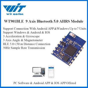WitMotion Bluetooth BLE 5.0 9 Os WT901BLE Low-spotreba 50m Uhlové Zrýchlenie Gyroskop, Magnetometrické MPU9250 Pre PC/Android