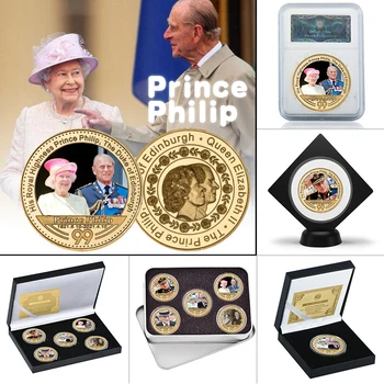 WR Princ Philip, Vojvoda z Edinburghu Pozlátené Pamätné Mince Nastaviť UK Kráľovskej Rodiny Kráľovná Výzvou Mince Upomienkové Darčeky
