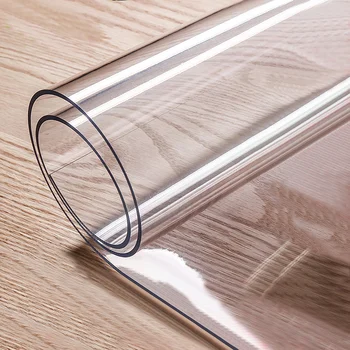 Transparentnosť PVC obrus Mäkké Sklo Obrus Nepremokavé Oilproof pre obdĺžnikový stôl Kuchyňa Jedálenský stôl kryt 1.0 mm