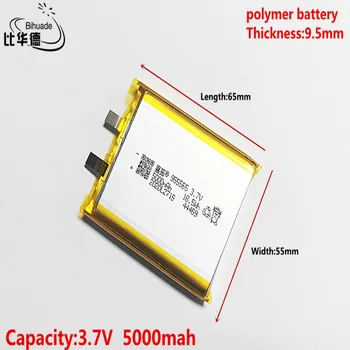 Nový produkt 3,7 V Lítium-polymérová 5000mAh 955565 Mäkké package batéria Pre Napájanie Banka Bluetooth Reproduktorov Tabletu DVD batérie